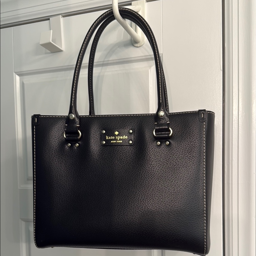 Kate Spade Black Tote with Polished Leather Finish